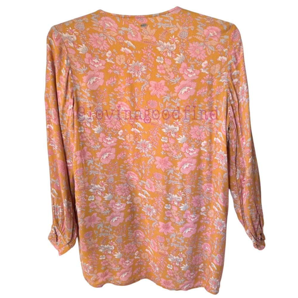 O’Neill Orange Floral Long Sleeve Kimono/ Coverup EUC sz OSFM - Picture 3 of 12